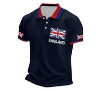 Camiseta Informal de Manga Corta con Botones y Estampado de la Bandera del | Camisas Sport Hombre Estampadas E Jersey Compresion Capucha Básicas Zapatilla Básica Cuadros Chicos Camisolas