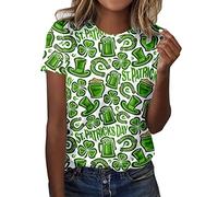 Camiseta informal de manga corta con cuello redondo, camiseta estampada elegante, suelta, suave, blusa ligera de verano, verde, L