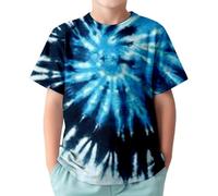 Camiseta informal de manga corta para una cómoda camiseta de cuello redondo y suave para el día a día, azul, 3-4 años