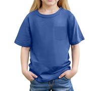Camiseta informal de verano con bolsillo para la playa y excursiones, azul oscuro, 3-4 años