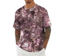 Camiseta Informal Manga Corta Hombre Estampado Estelar diseño Tie-Dye Cuello cómoda versátil Moderna Ligera Juvenil Atractiva Ideal para Uso Diario Casuales (XXXXL)