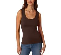Camiseta informal para mujer con cuello redondo profundo, acanalado, sin mangas, elástico, que realza la figura, chaleco básico para el día a día, ideal para el tiempo libre, portátil en primavera