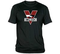 Camiseta INGSOC 1984 Adulto/niño CamisetasEGB ochenteras 80´s Retro Orwell (Negro, M)