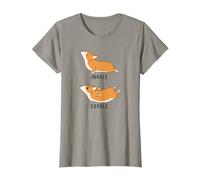 Camiseta Inhale Exhale Yoga Corgi Camiseta