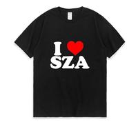 Camiseta inspirada en SZA SOS, gráfico de algodón ecológico, traje de concierto para fans, Negro, Small