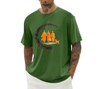 Camiseta Inspiradora para Hombre con Estampado de Monje Ropa Casual Motivadora y Cómoda para Uso Diario Camiseta de Hombre Manga Corta, Camiseta ligera de verano para hombre