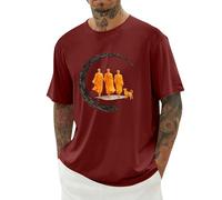 Camiseta Inspiradora para Hombre con Estampado de Monje Ropa Casual Motivadora y Cómoda para Uso Diario Camiseta de Hombre Manga Corta, Camiseta ligera de verano para hombre