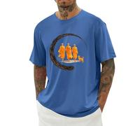 Camiseta Inspiradora para Hombre con Estampado de Monje Ropa Casual Motivadora y Cómoda para Uso Diario Camiseta de Hombre Manga Corta, Camiseta ligera de verano para hombre