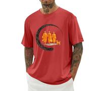 Camiseta Inspiradora para Hombre con Estampado de Monje Ropa Casual Motivadora y Cómoda para Uso Diario Camiseta de Hombre Manga Corta, Camiseta ligera de verano para hombre