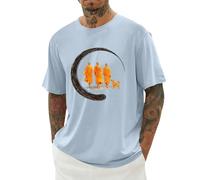 Camiseta Inspiradora para Hombre con Estampado de Monje Ropa Casual Motivadora y Cómoda para Uso Diario Camiseta de Hombre Manga Corta, Camiseta ligera de verano para hombre