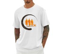 Camiseta Inspiradora para Hombre con Estampado de Monje Ropa Casual Motivadora y Cómoda para Uso Diario Camiseta de Hombre Manga Corta, Camiseta ligera de verano para hombre