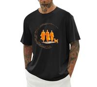 Camiseta Inspiradora para Hombre con Estampado de Monje Ropa Casual Motivadora y Cómoda para Uso Diario Camiseta de Hombre Manga Corta, Camiseta ligera de verano para hombre