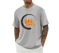 Camiseta Inspiradora para Hombre con Estampado de Monje Ropa Casual Motivadora y Cómoda para Uso Diario Camiseta de Hombre Manga Corta, Camiseta ligera de verano para hombre