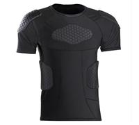 Camiseta interior acolchada de compresión deportiva para hombre, manga corta, transpirable, protección contra golpes, deportiva, protección completa, camiseta de compresión para fútbol, rugby