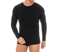 Camiseta Interior de Hombre de Manga Larga - ZD Zero Defectes - Algodón Egipcio - Color Negro (Talla S/M)