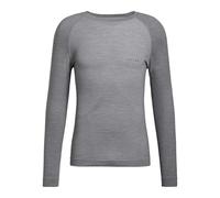 FALKE Hombre Camiseta de Manga Larga Wool-Tech Light Grey-Heather (3757), S