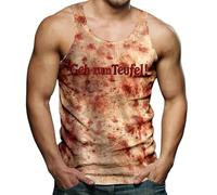 Camiseta Interior de Tirantes Hombre, Camiseta sin Mangas con Estampado gráfico Informal para Hombre, diseño de Halloween con Manchas de Sangre, para Cosplay y Uso Diario.