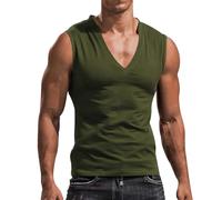Camiseta interior para hombre, sin mangas, cuello de pico, camiseta sin mangas, camiseta de tirantes, informal, verano, chalecos, culturismo, camiseta básica, camiseta atlética, transpirable, cómoda,