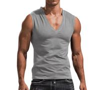 Camiseta interior para hombre, sin mangas, cuello de pico, camiseta sin mangas, camiseta de tirantes, informal, verano, chalecos, culturismo, camiseta básica, camiseta atlética, transpirable, cómoda,