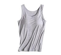 Camiseta Interior para Mujer Camiseta de Tirantes Ancho Mujer Camiseta sin Mangas con Sujetador Integrado Cómodas y Elásticas Camisola Acolchada Básica para Yoga Deportes Entrenamiento Estilo C L
