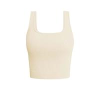 Camiseta interior para mujer, tirantes anchos, sexy, camiseta de tirantes para mujer, camiseta deportiva de cuello redondo, corte ajustado, camiseta básica, color blanco, tankini para el abdomen,