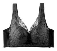 Camiseta interior V de látex de Tailandia, Sujetador Sexy, Suave, elástico, Tetas, Pequeño sujetador fruncido, ropa interior de Encaje Suave para la Piel Camiseta sin mangas Blanco Sexy, Le Noir, 36