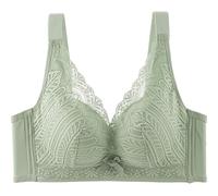 Camiseta interior V de látex de Tailandia, Sujetador Sexy, Suave, elástico, Tetas, Pequeño sujetador fruncido, ropa interior de Encaje Suave para la Piel Camiseta sin mangas Blanco Sexy, verde, 42