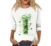 Camiseta Irlandesa de San Patricio - Cuatro Hojas Trébol Irlandés del Día de San Patty Camiseta Irlandesa del Trébol de la Suerte Camiseta Camiseta Camiseta, A02white, XL