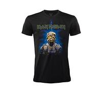 Camiseta Iron Maiden Mummy Back. Camiseta Rock Oficial Negra. Banda Heavy Metal. Algodón. Unisex. Adulto Muchacho. (XS)