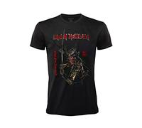 Camiseta Iron Maiden Senjutsu. Camiseta Oficial de Rock Negra. Banda Heavy Metal. Algodón. Unisex. Adulto Muchacho. (S)