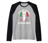 Camiseta Italiana cultivada con raíces peruanas Perú Italia Heritage Camiseta Manga Raglan