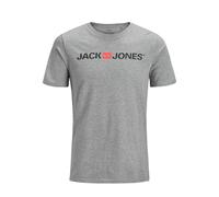 JACK & JONES Jjecorp Logo Tee Ss Crew Neck Noos, Camiseta Hombre, Gris (Light Grey Melange Detail: Slim Fit - Melange), Medium
