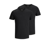 Jack & Jones Jacbasic Crew Neck tee SS 2 Pack, Camiseta Hombre, Negro (Black Black), Large