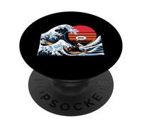 Camiseta Japonesa Bruh Great Wave Cat Japón Retro PopSockets PopGrip Adhesivo