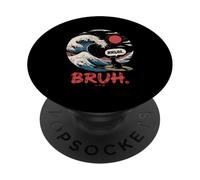 Camiseta Japonesa Bruh Great Wave Cat Japón Retro PopSockets PopGrip Adhesivo