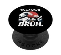 Camiseta Japonesa Bruh Great Wave Cat Japón Retro PopSockets PopGrip Adhesivo