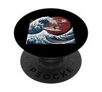 Camiseta Japonesa Bruh Great Wave Cat Japón Retro PopSockets PopGrip Adhesivo