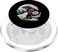 Camiseta Japonesa Bruh Great Wave Cat Japón Retro PopSockets PopGrip para MagSafe