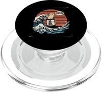 Camiseta Japonesa Bruh Great Wave Cat Japón Retro PopSockets PopGrip para MagSafe
