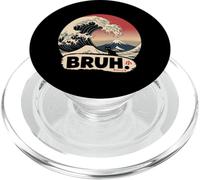 Camiseta Japonesa Bruh Great Wave Cat Japón Retro PopSockets PopGrip para MagSafe