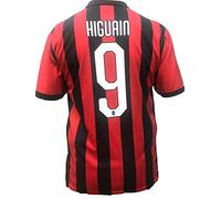 Camiseta Jersey Futbol A.C. Milan Gonzalo Higuain Replica Oficial Autorizado 2018-2019 Niños (2,4,6,8,10,12 año) Adultos (Small, Medium, Large, Xlarge) (Talla 8 Años)