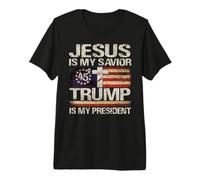 Camiseta Jesús es mi Salvador Trump es mi Presidente Betsy Ross Camiseta Premium