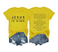 Camiseta Jesús es Rey, Jesús es Rey, Camisa de Jesús, Camiseta Jesús es Rey, Camiseta Jesús Unisex, amarillo, M