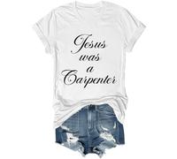Camiseta Jesus was A Carpenter, Jesus was A Carpenter, camiseta Jesus was A Carpenter, camiseta Christian Jesus, blanco, L