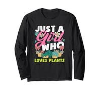 Camiseta Just A Girl Who Loves Plant Lover Monstera Succulent Manga Larga