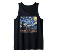 Camiseta Kaiju Monstruo Japonés Van Gogh Noche Estrellada Camiseta sin Mangas