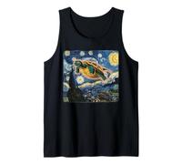 Camiseta Kaiju Monstruo Japonés Van Gogh Noche Estrellada Camiseta sin Mangas