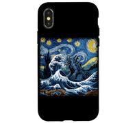 Camiseta Kaiju Monstruo Japonés Van Gogh Noche Estrellada Carcasa para iPhone X/XS