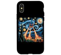Camiseta Kaiju Monstruo Japonés Van Gogh Noche Estrellada Carcasa para iPhone X/XS