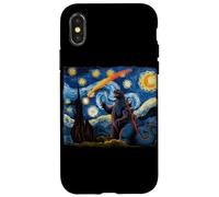 Camiseta Kaiju Monstruo Japonés Van Gogh Noche Estrellada Carcasa para iPhone X/XS